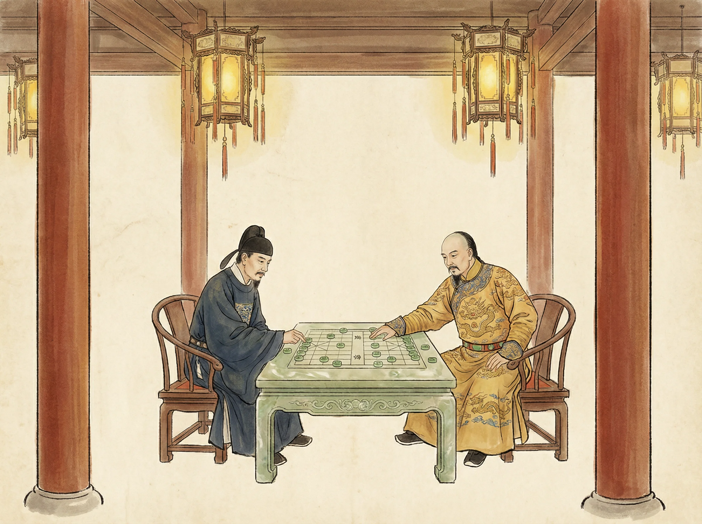 模拟皇帝与大臣在乾清宫御前对弈 慕星棋牌 的场景
